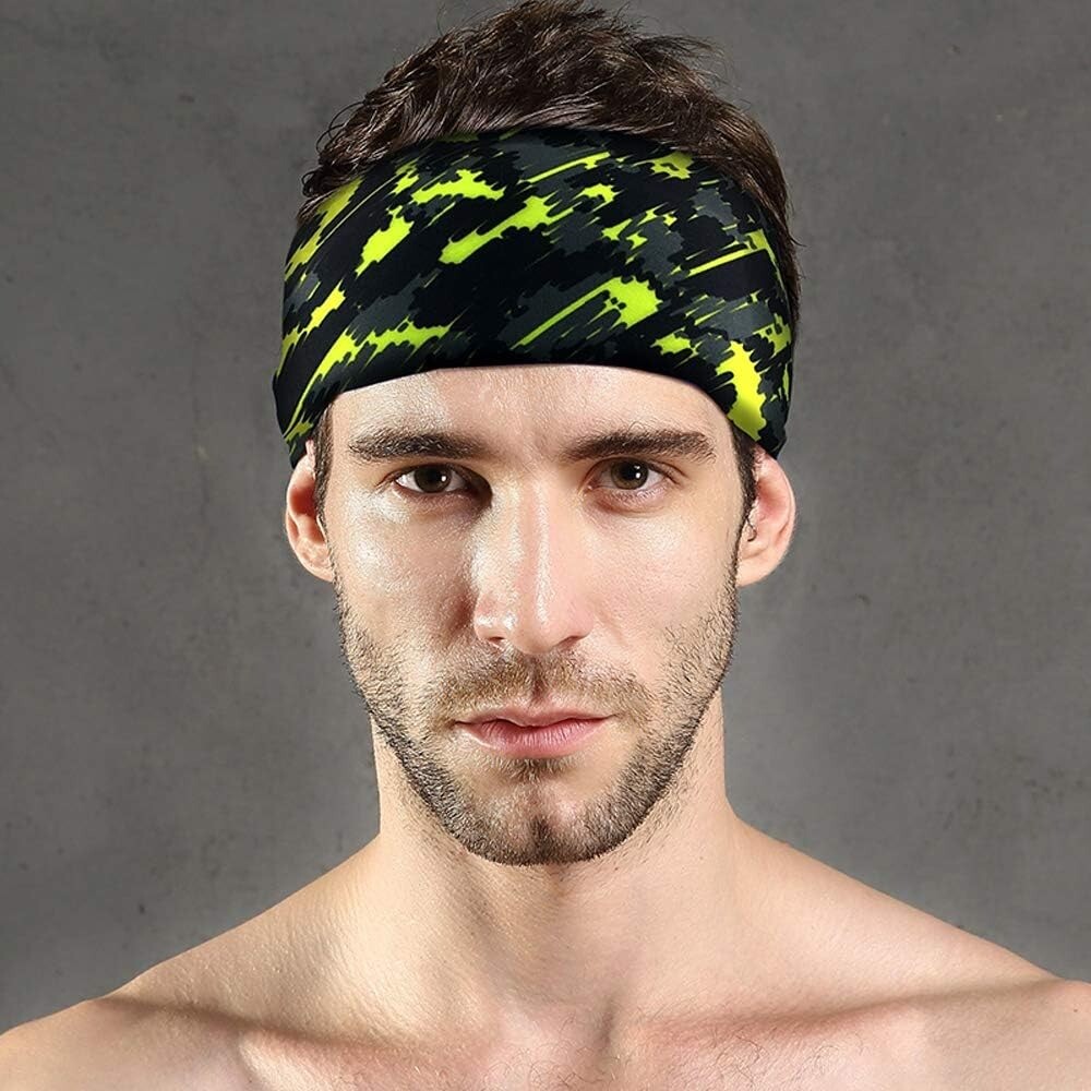 Sweat Headband for Men Women Sweatband Yoga Gym Running Stretch Sports Head Band