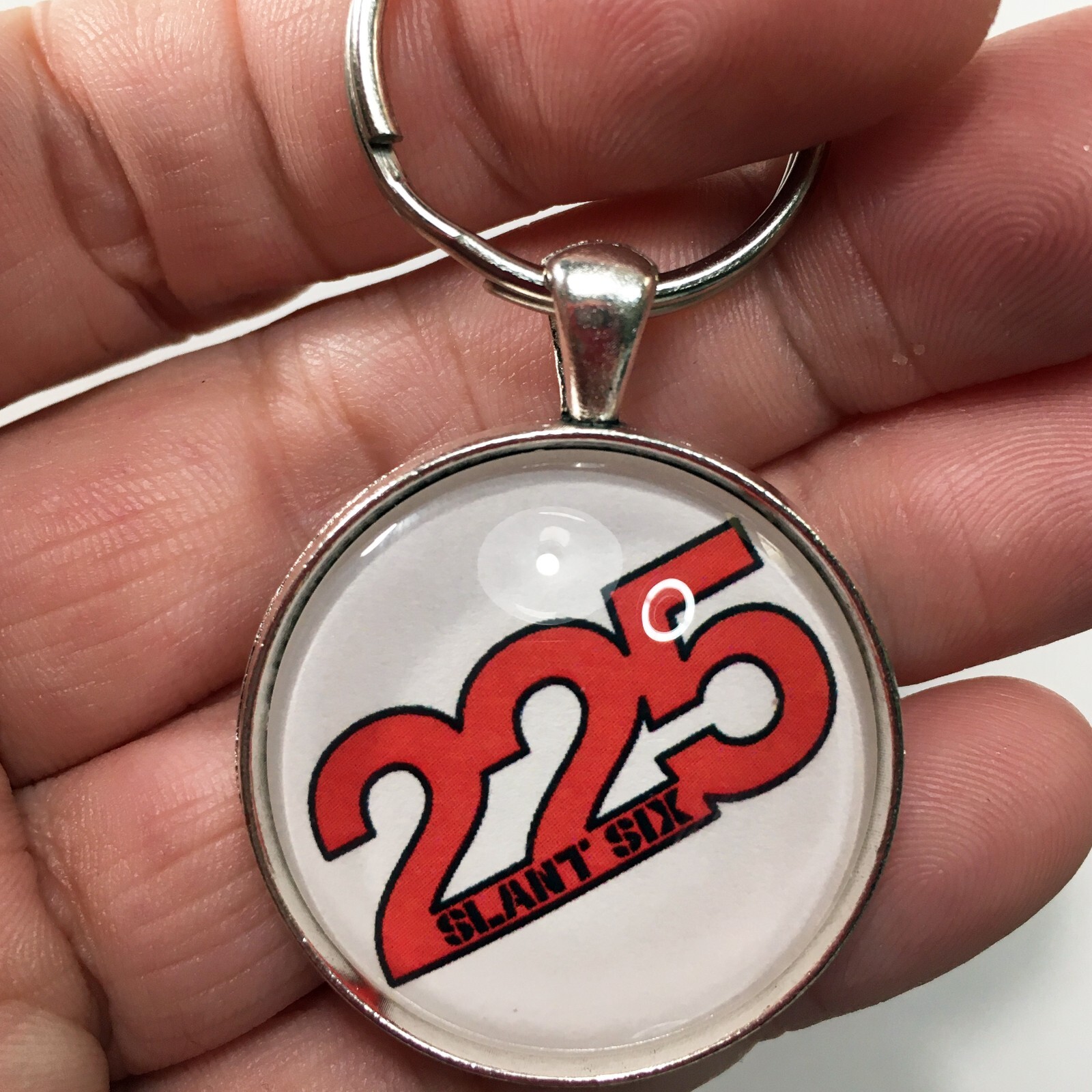 225 Slant Six 6 Engine Decal Dodge Plymouth Chrysler 1.2" Diameter Keychain