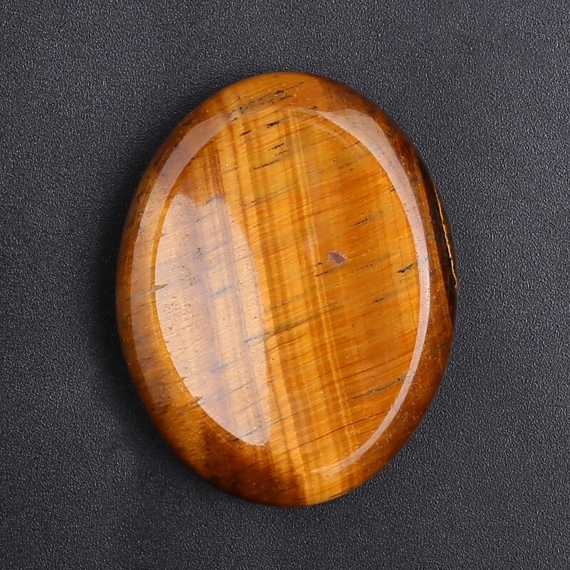 Tiger's Eye Natural Worry Stone, Anti-Anxiety Palm Stone Healing Wellness Gift