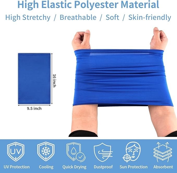5 Pack Neck Gaiter Face Cover for UV Sun Protection, Breathable Cooling Face Mas