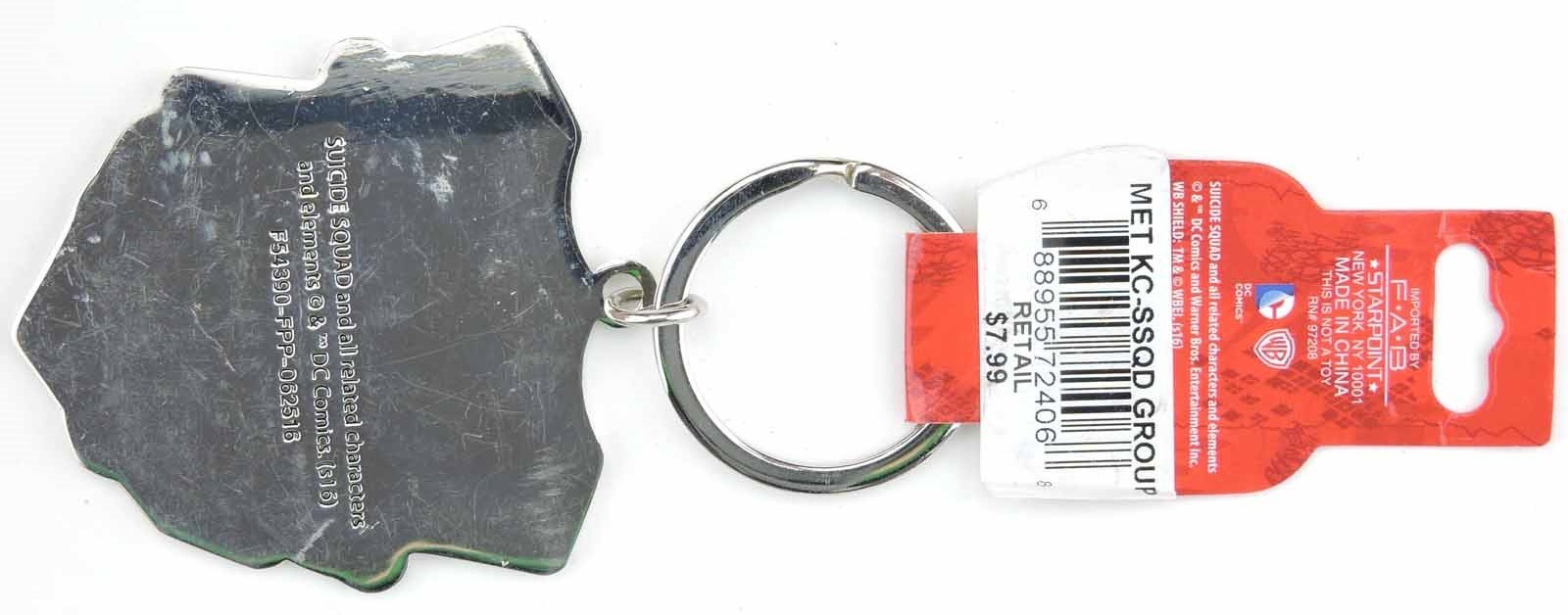 Suicide Squad Keychain Lot of 2 Metal Key ring Face charms Harley Quinn joker