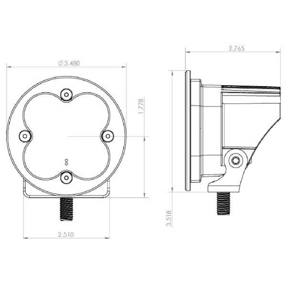 Baja Designs™ Squadron-R SAE Round Amber LED Fog Lights Pair Kit, Wiring Harness