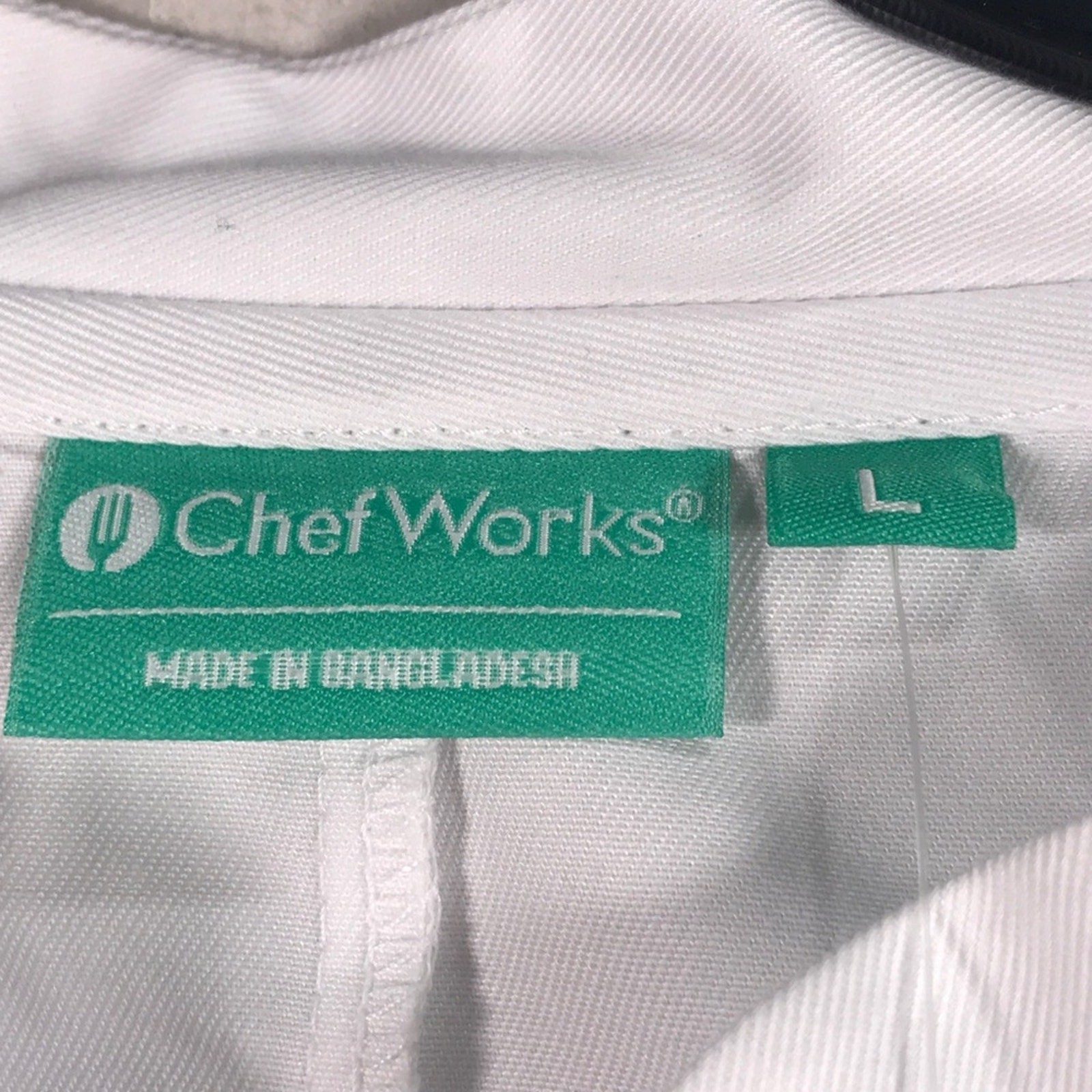 Chef Works Double Breasted Long Sleeve Chef Coat, Men's Size L - White