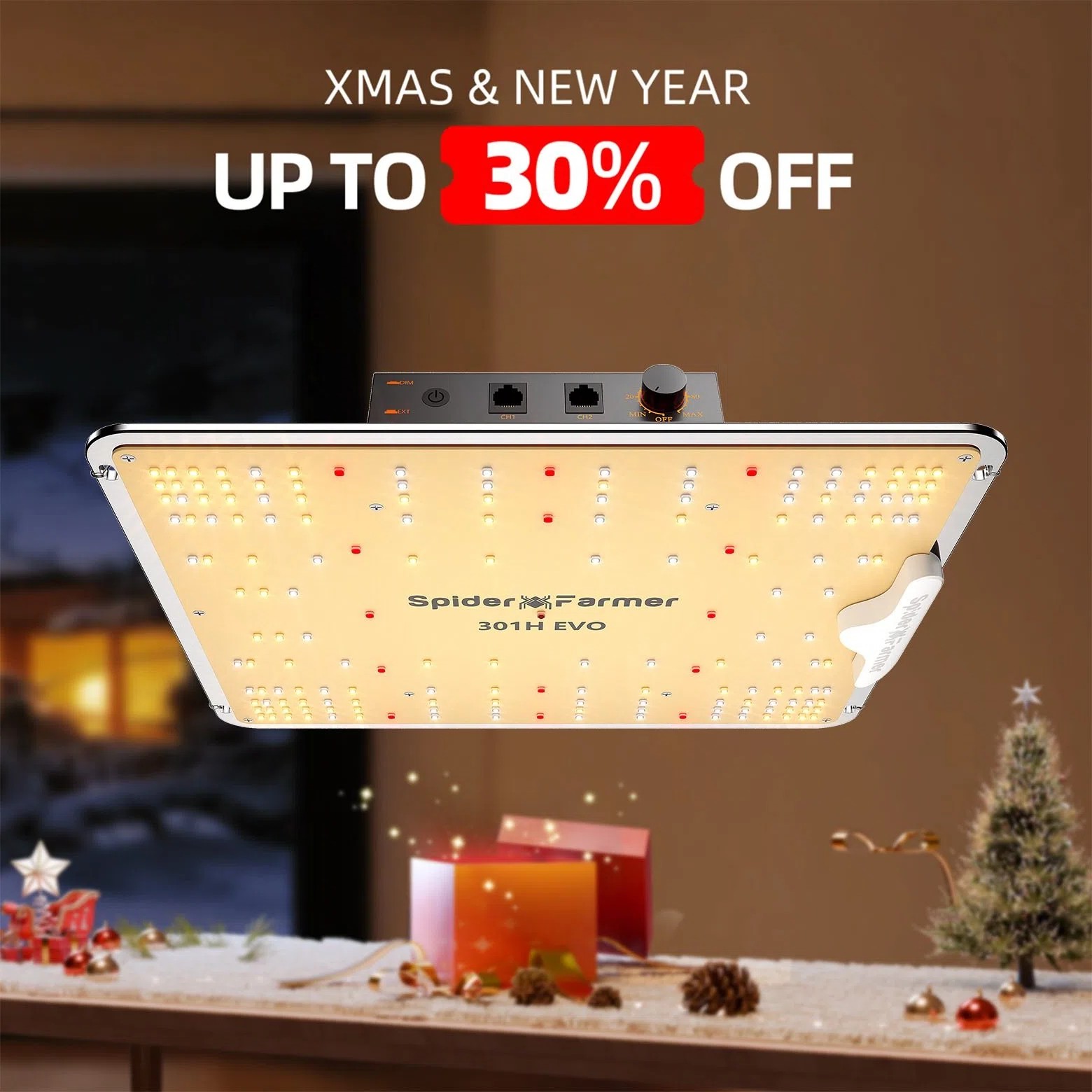 Spider Farmer SF1000EVO LED Grow Light 100W Full Spectrum for 2x2 Grow Tent Kits