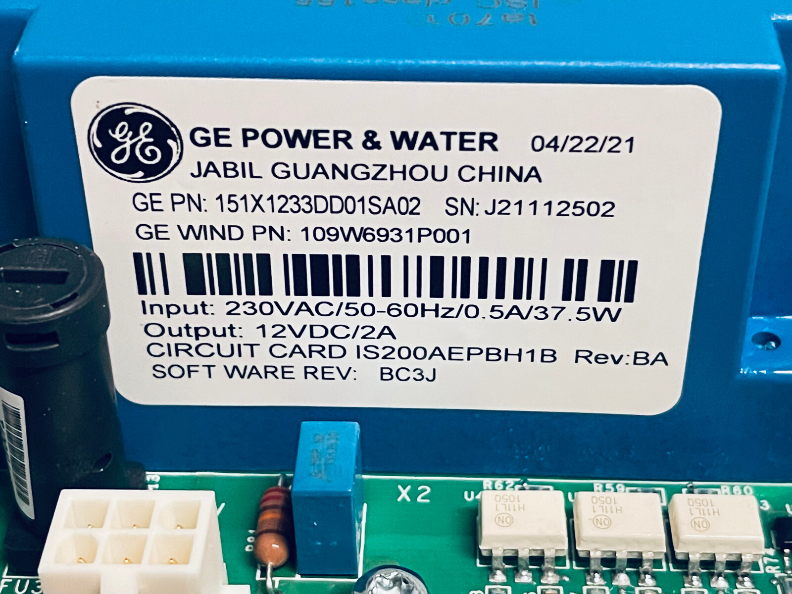 GE Power & Water 109W8937G002 Pitch Battery Charger Assembly 151X1233DD01SA02