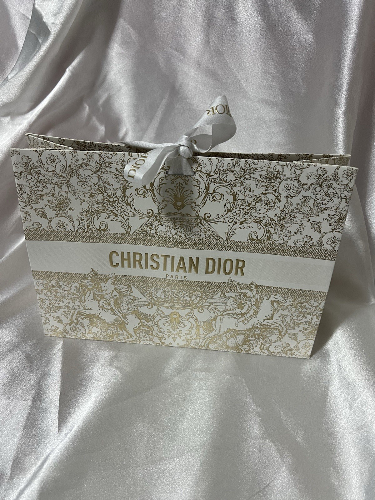 Dior Gift Bag Textured Paper Holiday Limited Edition L 9.5 x H 7 x D 3.5"