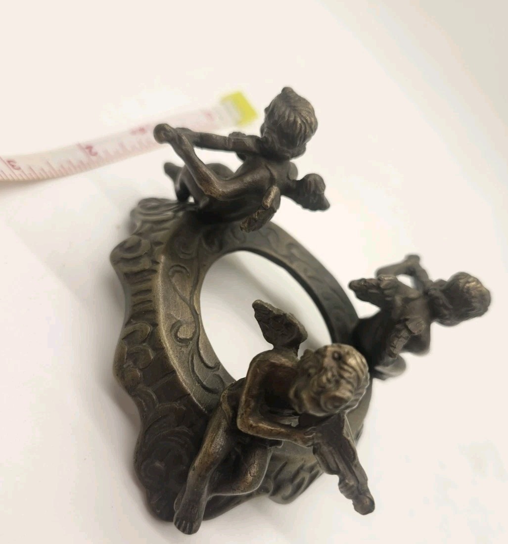 ​Vintage Silvestri Brass Cherub Angel Sphere Stand Trio Musical Instrument VTG