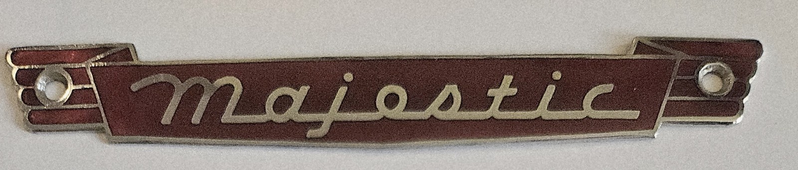 Vintage MAJESTIC Metal Name Plate Sign Tag Machine Appliance? Unused