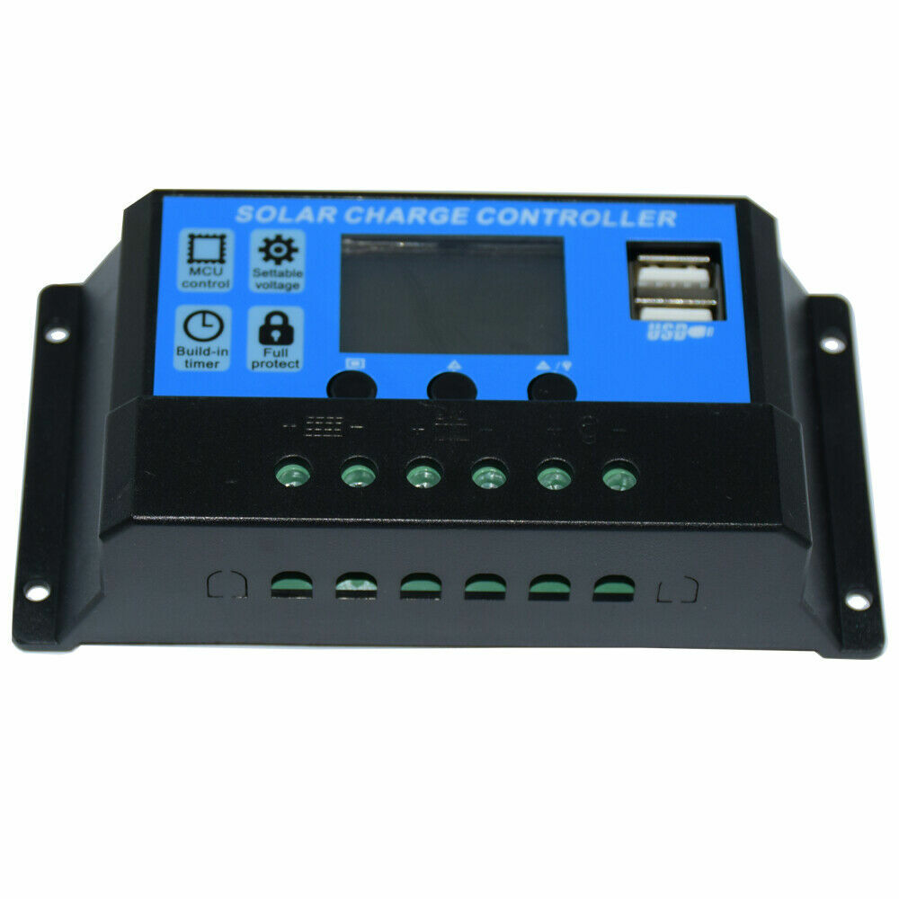 PWM Solar Charge Controller 30A 12/24V Regulator Battery Charger LCD USB Home RV
