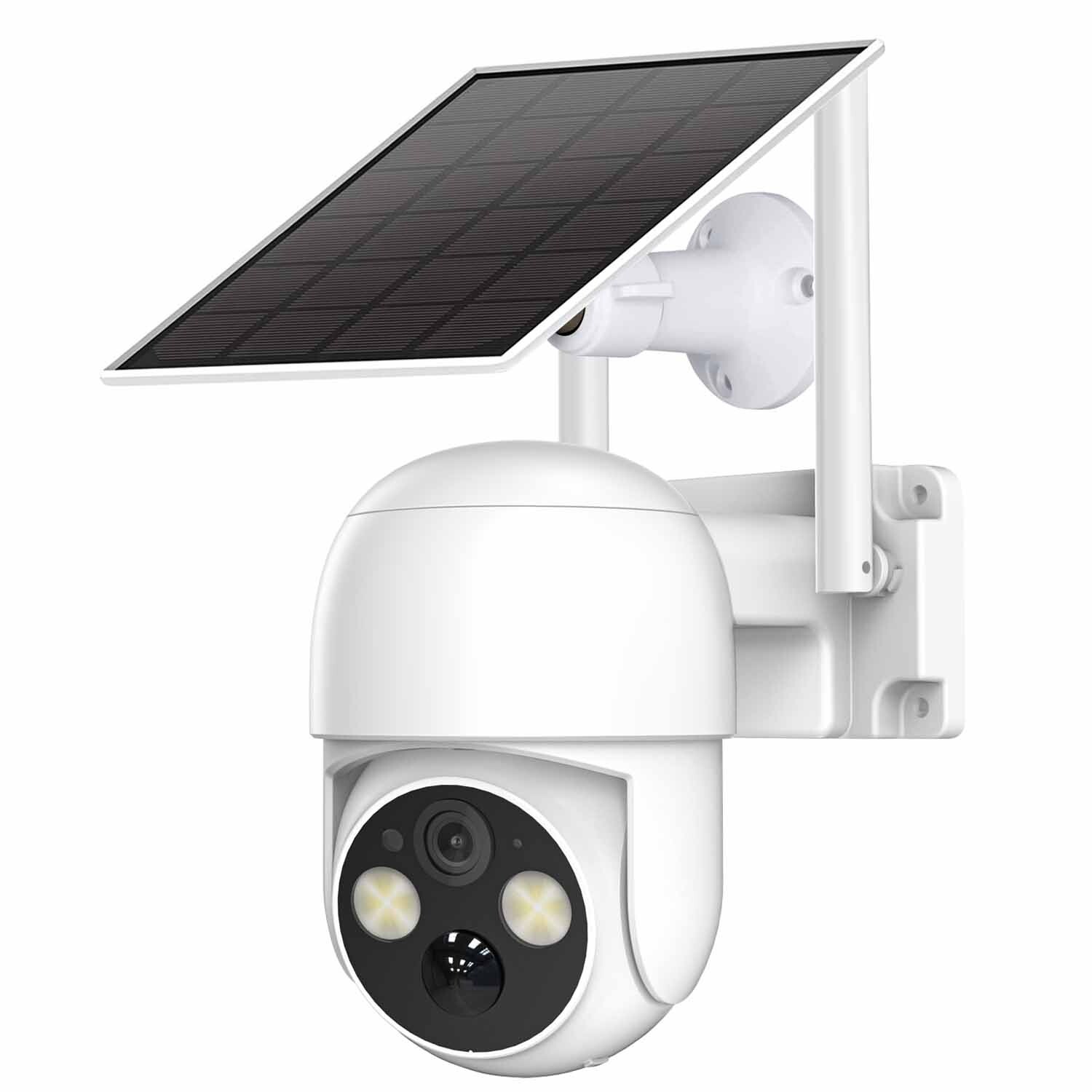 WOOLINK 2PCS 4MP Solar Security Camera Wireless Outdoor 2.5K Solar Power Camera