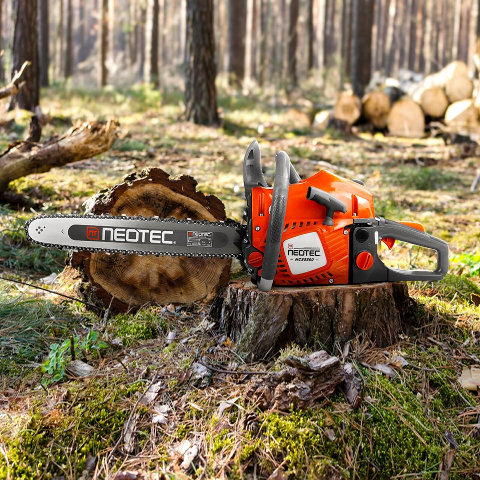 2-Stroke Gasoline Chainsaw 18" + 20" Bar Power Engine Wood Cutting Gas Chain Saw