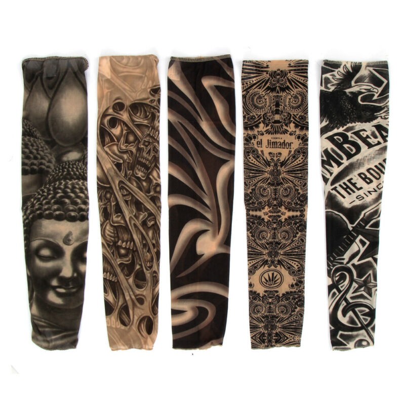 6PCS Tattoo Cooling Arm Sleeves Cover Basketball Golf Sport UV Sun Protection