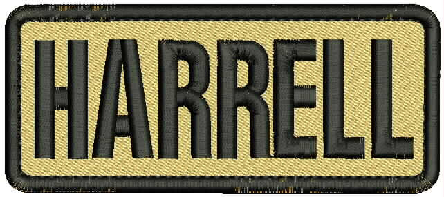 Harrell Embroidery patches 2x''5 hook on back tan and black