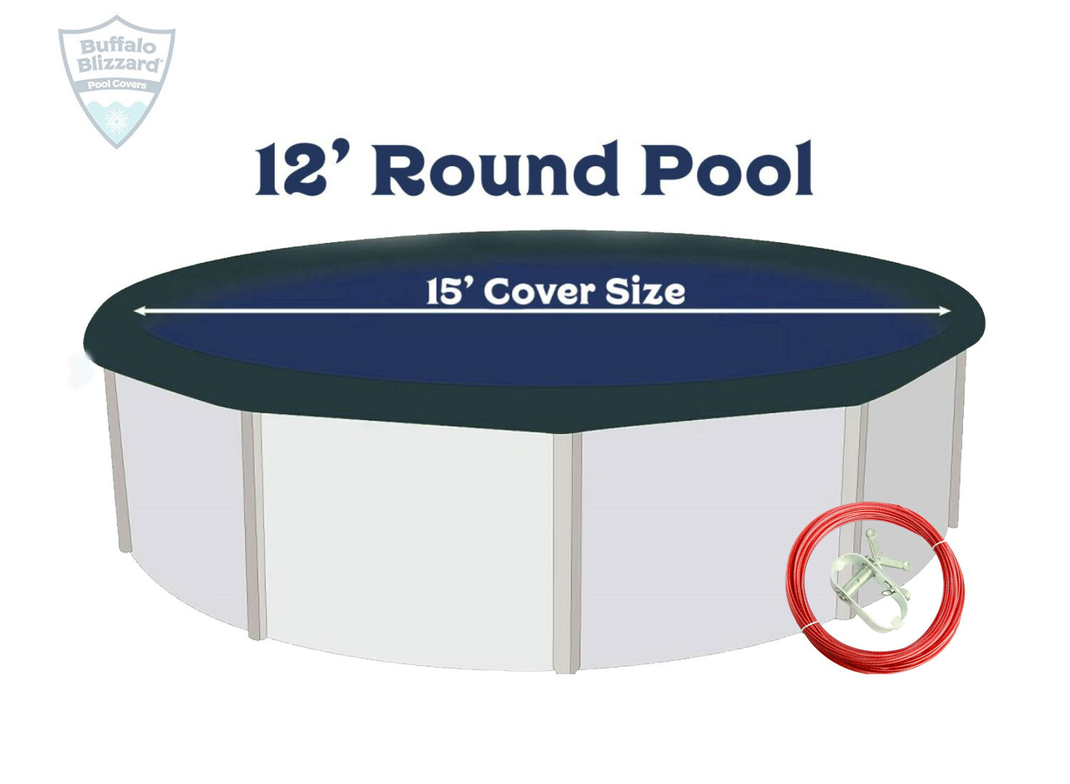 Buffalo Blizzard Round Above Ground Swimming Pool Winter Covers (Various Sizes)