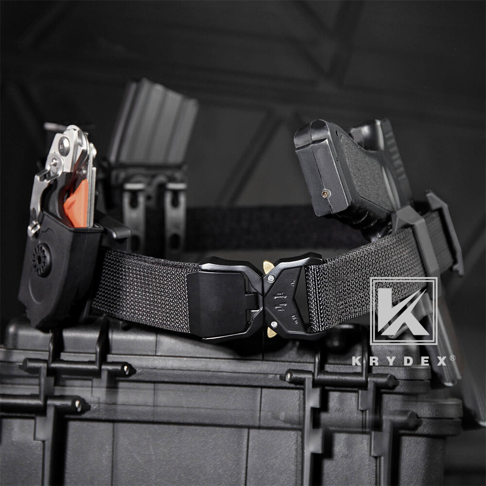 KRYDEX Tactical Duty Belt 1.5" Double Layer Flip Top Quick Release Buckle Belt