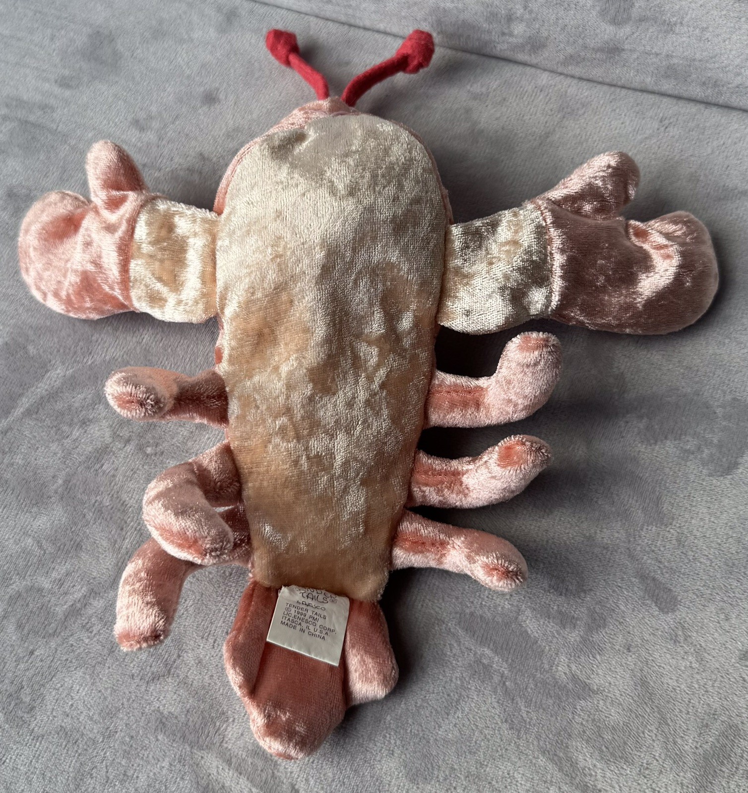 1999 Precious Moments Tender Tails by Enesco Lobster Plush Velvety 7”