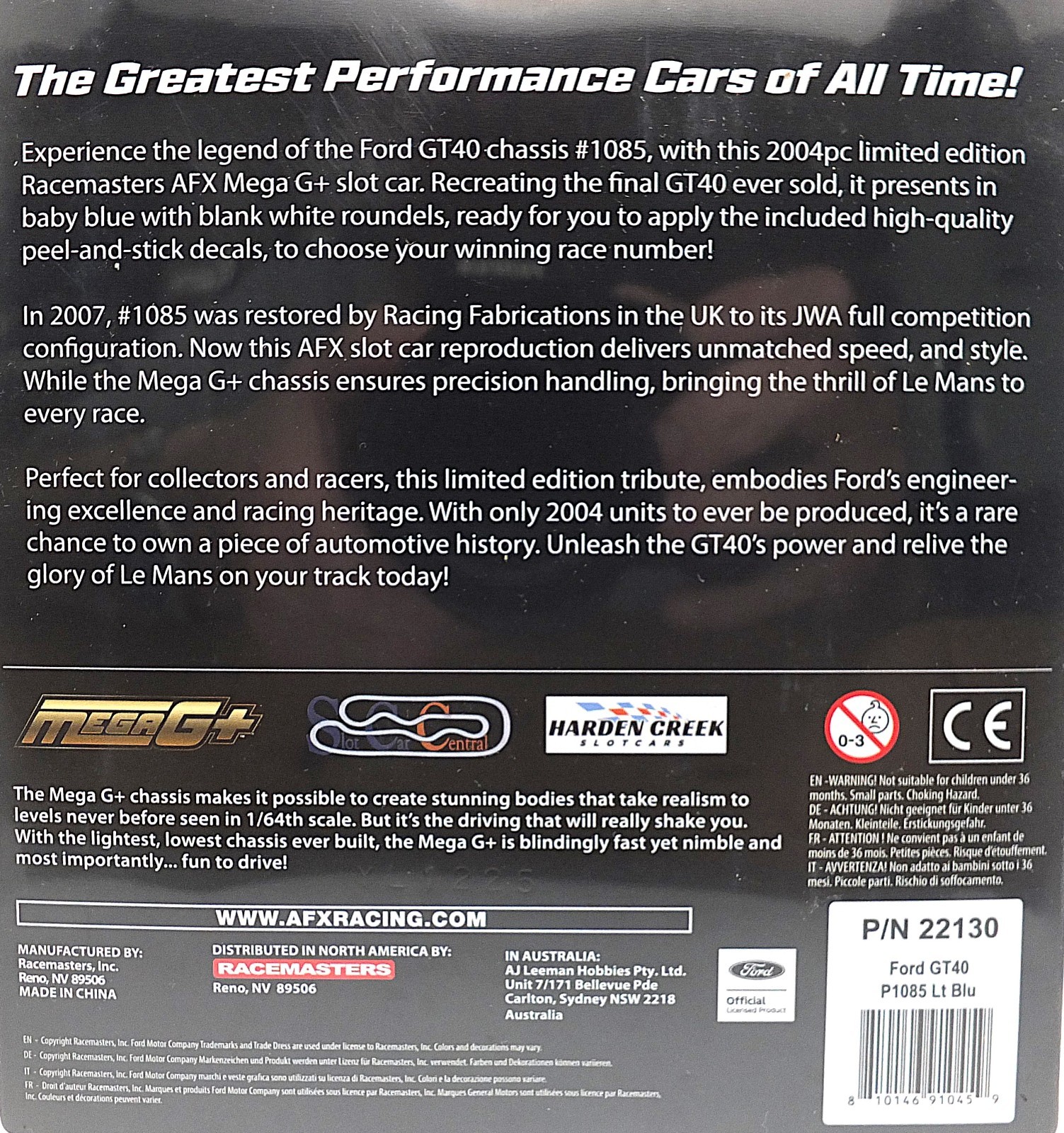 AFX 22130 Ford GT40 Mark II Mega G+ HO - Chassis 1085 Limited Edition 2 EACH