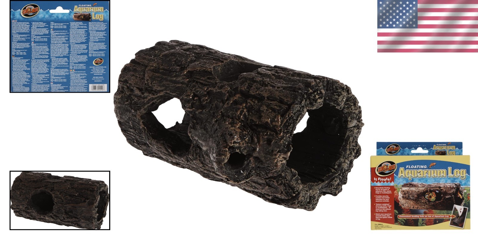 Weighted Floating Aquarium Log Small - Comfort and Security for Aquatic Life