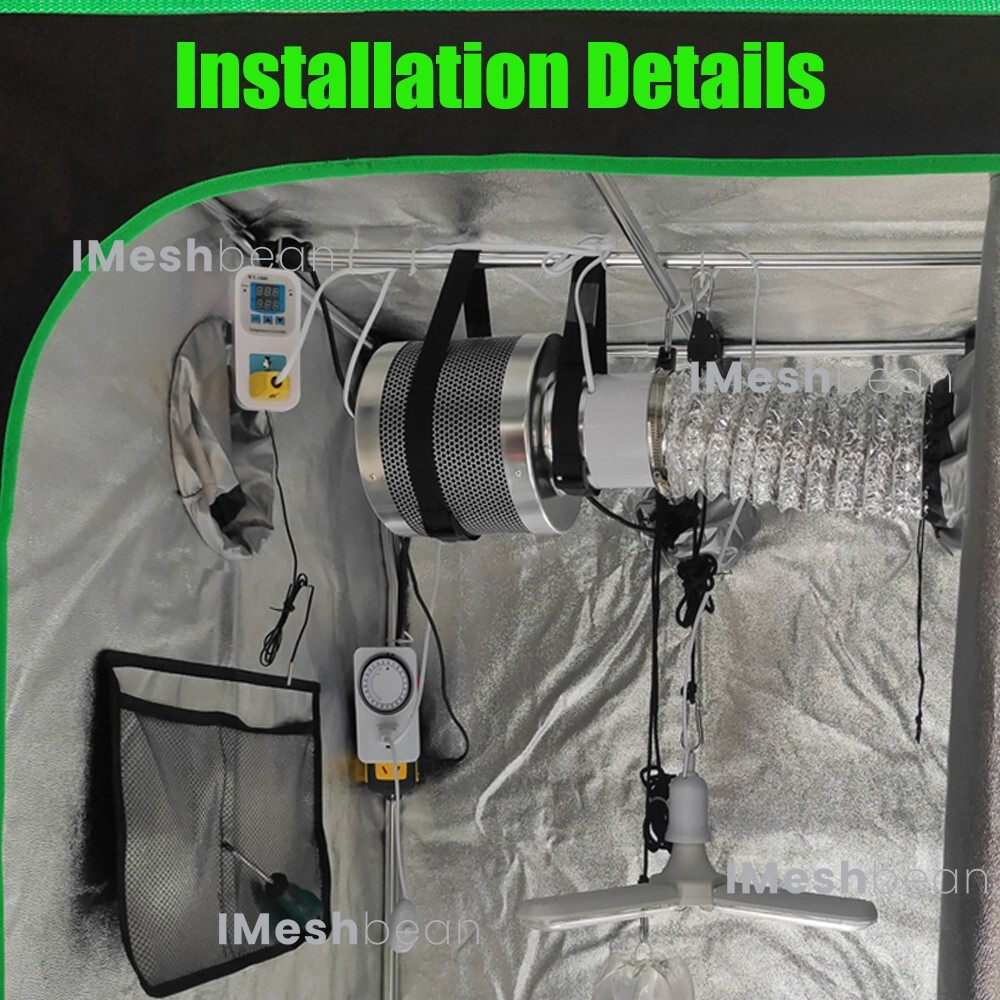 48"x48"x72" Complete Roof Grow Tent Kit w/LED Full Spectrum Grow Light+Air Filte