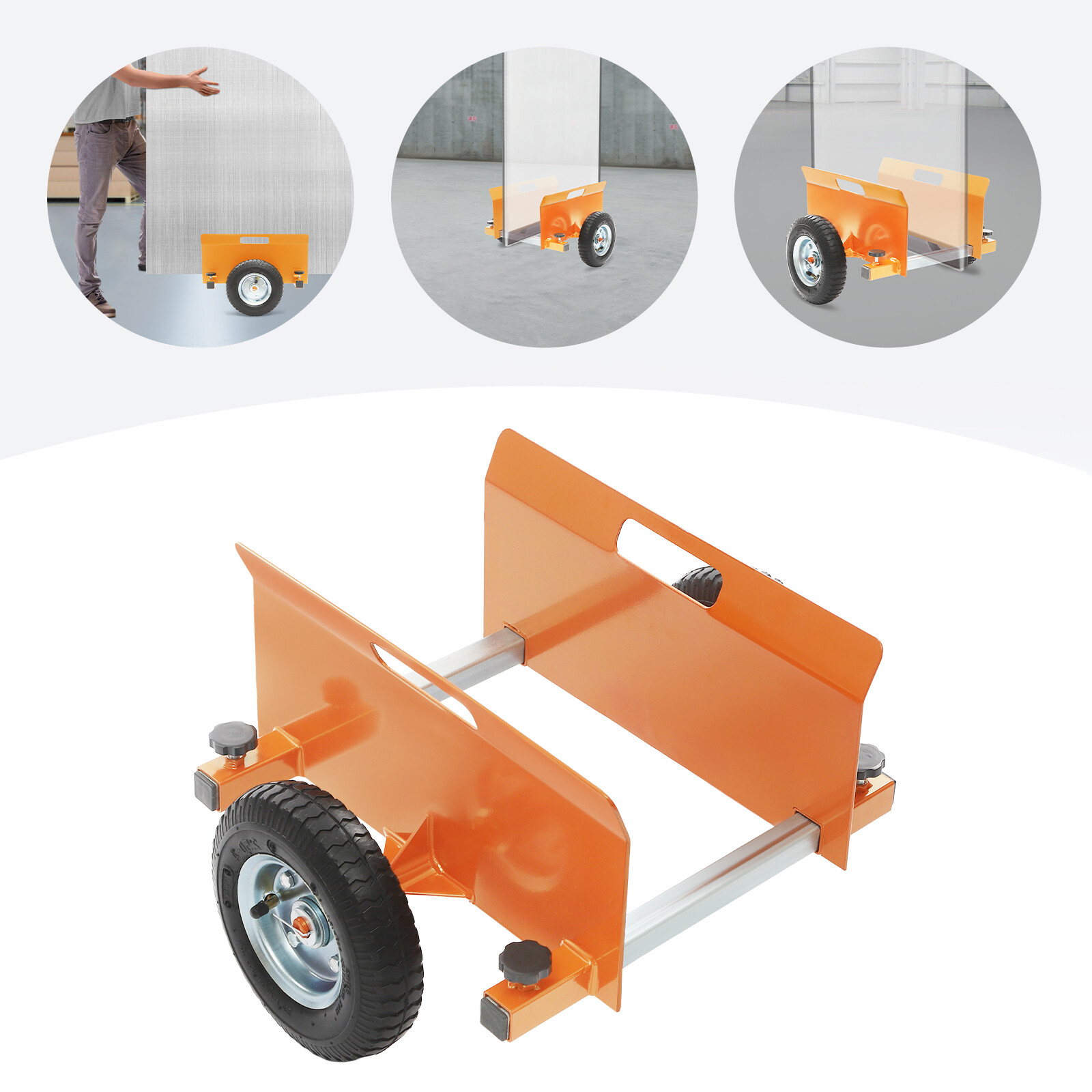 Panel Dolly Heavy Duty Slab Dolly Adjustable Drywall Mover with 8" Wheels