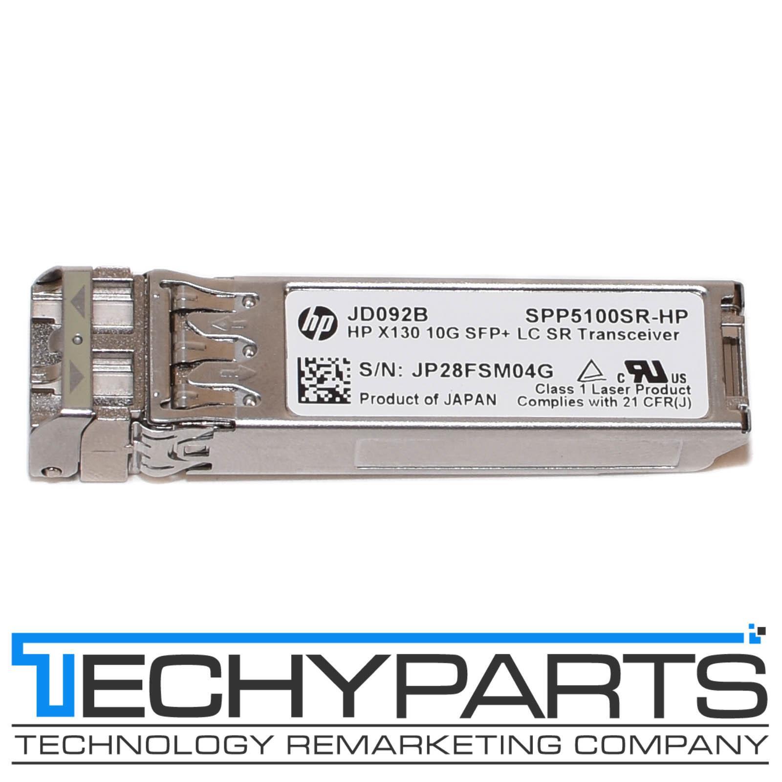 HP JD092B X130 10GbE 10GBASE-SR LC SR SFP+ 850nm Optics Transceiver SPP5100SR-HP