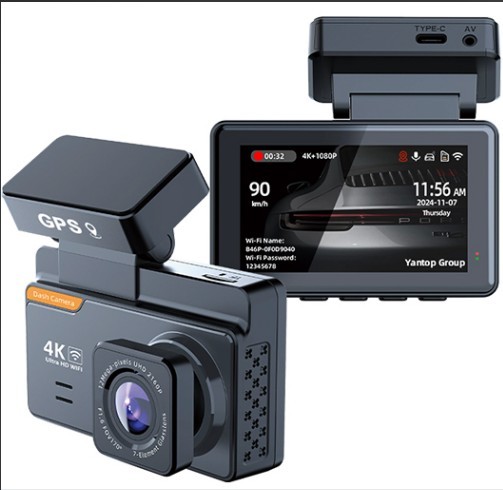 4K Dash Cam Front Rear WiFi GPS 64GB Hardwire Kit Dual Power Night Vision