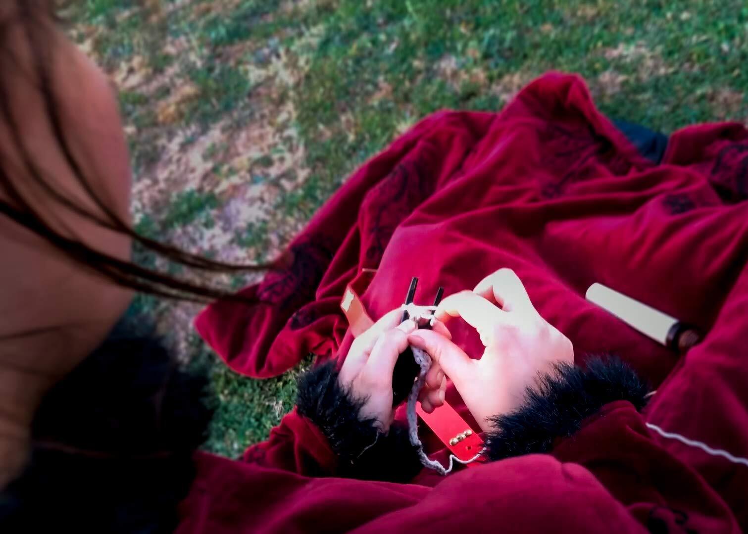 Horn Lucet Knitting Fork Braiding Tool Making Weaving Cording DIY Project Black