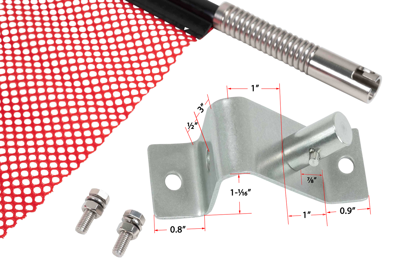 (4) EZ Mount Warning Flag Red 18" x 18" Spring Loaded Quick n Easy Disconnect