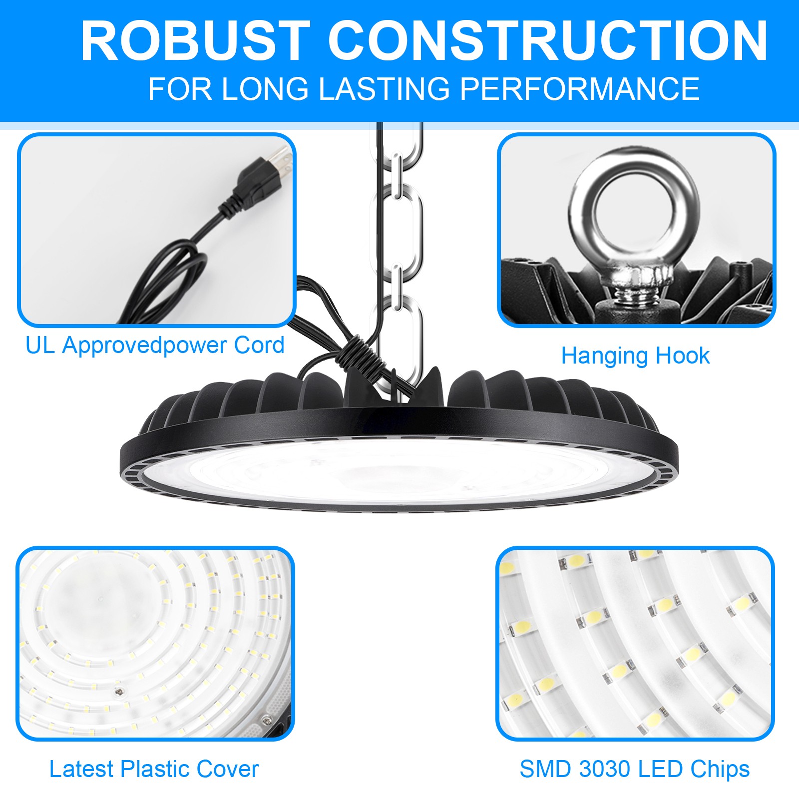 10 Pack 200W UFO Led High Bay Light Factory Commercial Warehouse Industrial Shop