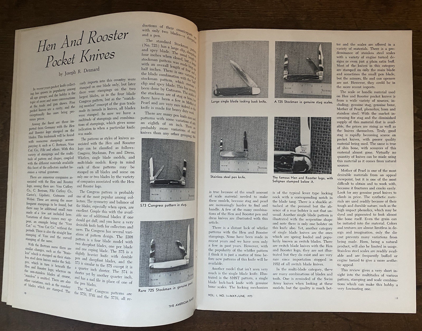 Rod Chappel Handmade Knife Article, American Blade 1973 Ad