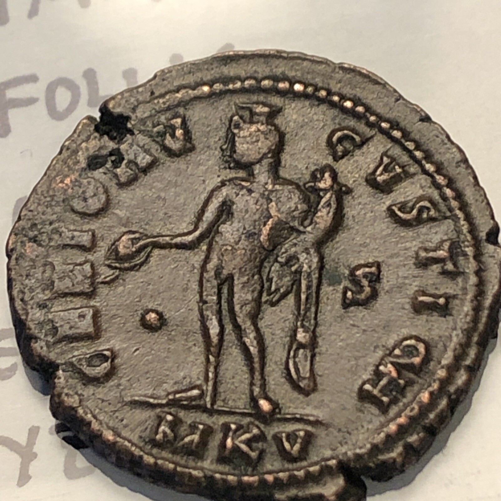 ancient rome Maximinus II Ad 310-313 Ae Follis rev genius high grade nice