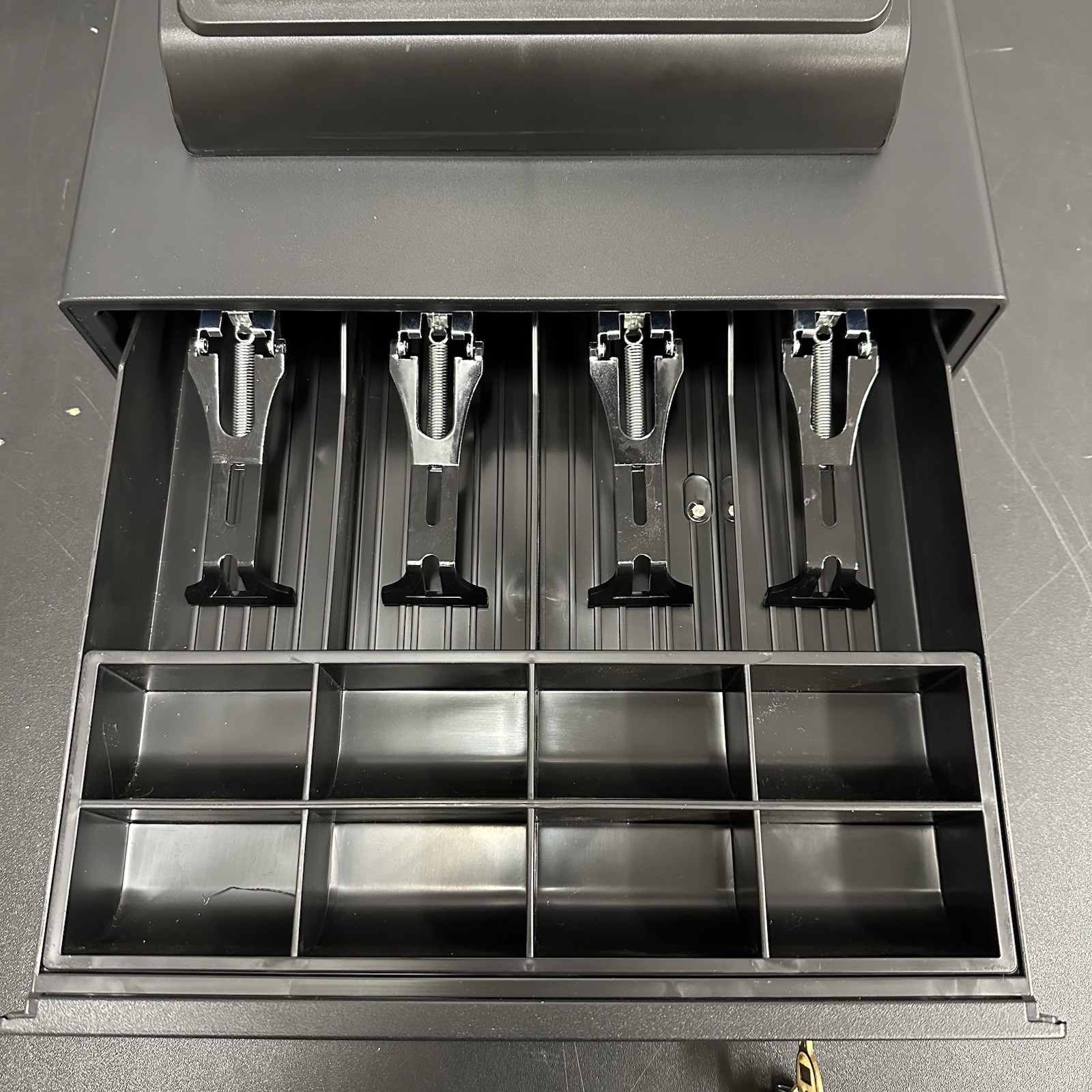 Nadex CR360 Thermal-Print Electronic Cash Register, 12 Compartments, Black