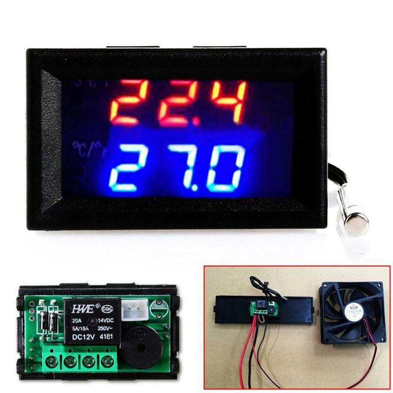 Digital LED Microcomputer Thermostat Controller Switch Temperature Sensor 12V
