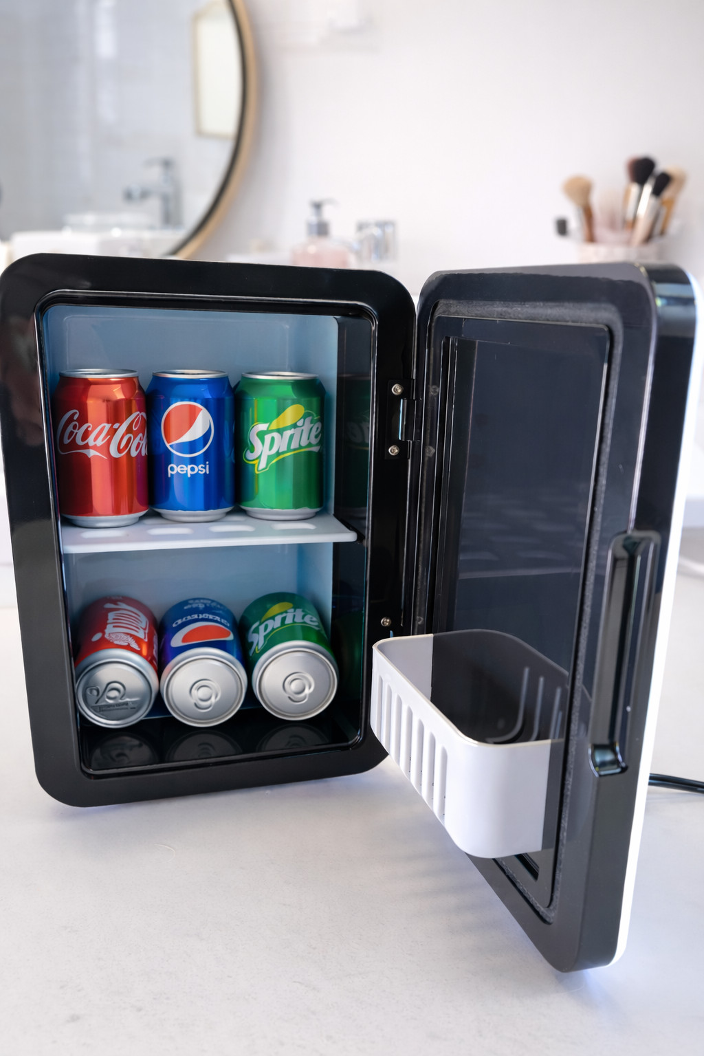 4 Liter Mini Fridge Cooler and Warmer with LED Light For Skincare and Drinks