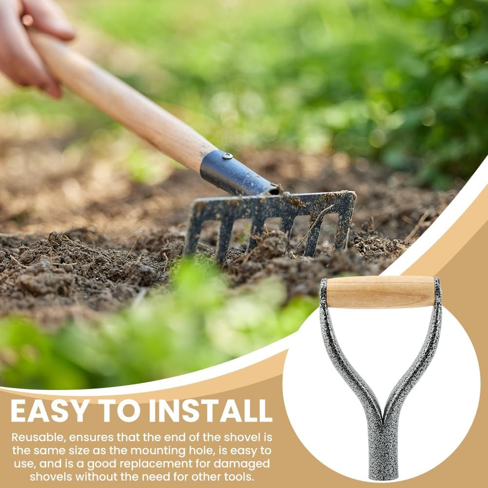 Shovel D Grip Handle, 32Mm Inner Diameter Metal Shovel Replacement Handle with W