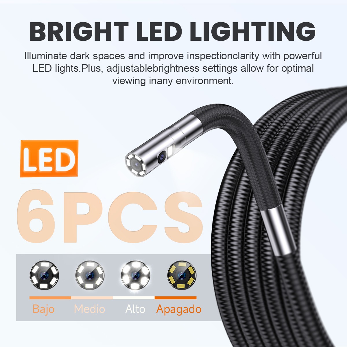 4.3" 3.9mm 3.7V/2600A Battery Articulating Borescope Inspection Camera Endoscope