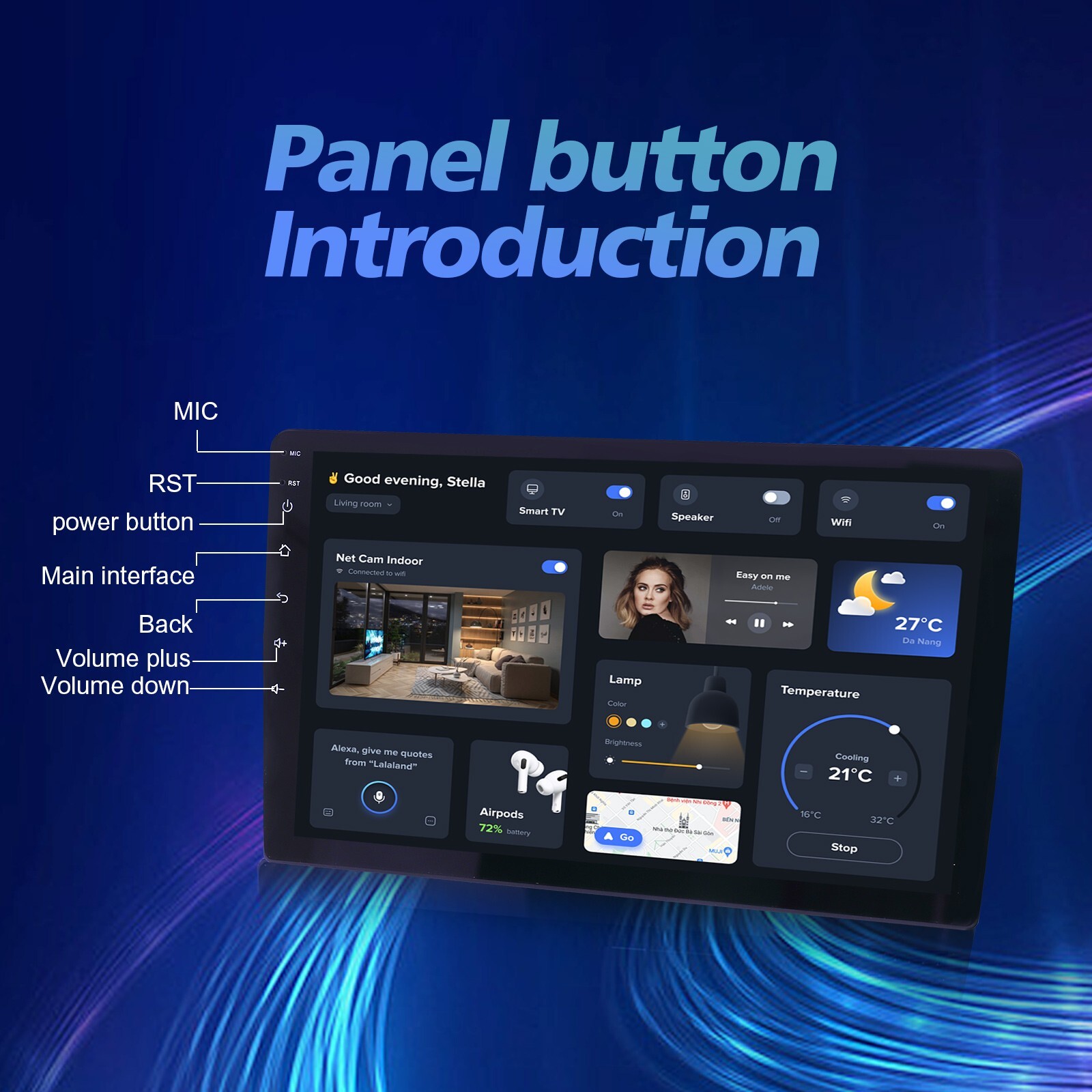 Single 1 Din Android 13 Carplay Car Stereo Radio GPS WIFI BT Touch Screen 10.1"