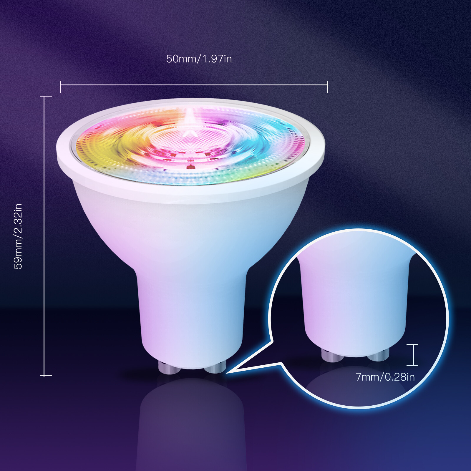 MOES ZigBee GU10 Smart LED Light Bulbs RGB Dimmable 2200-6500K Alexa Google APP