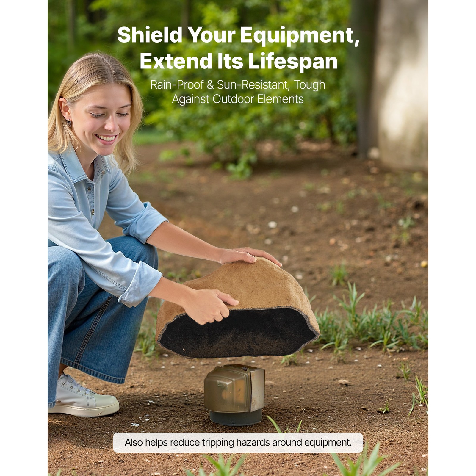 Uimoso Faux Landscape Rock Cover, Realistic Lightweight Sand Yellow S