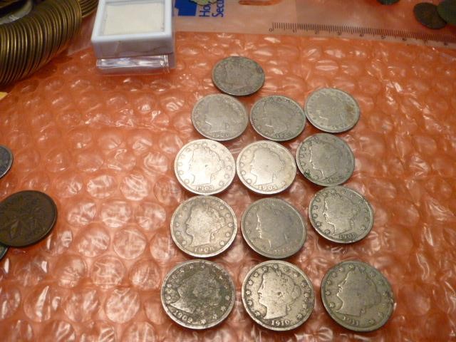 Liberty Nickels 1900-1912 Full Dates Good or Better 13 coins Total