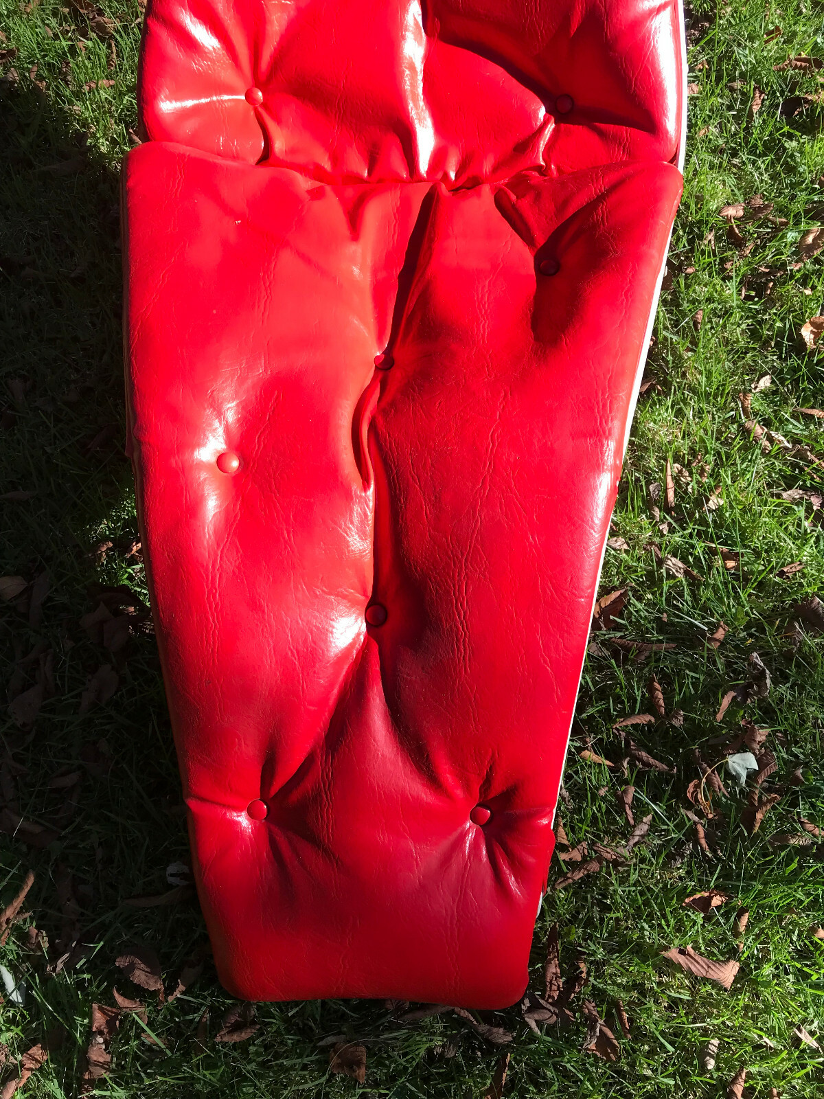 Original Homecrest Siesta Chaise Lounge Red Poly Cushion w/Headrest 1 of 2