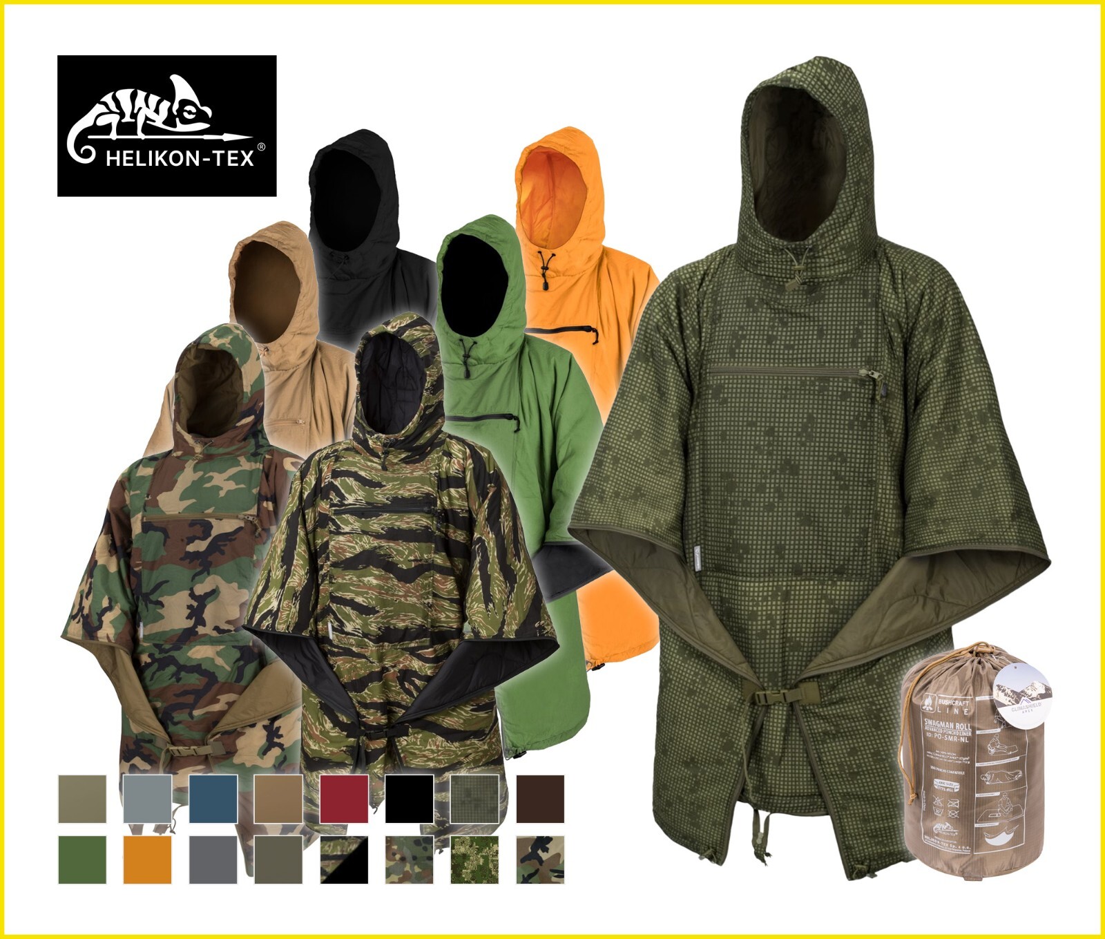 Helikon-Tex SWAGMAN ROLL Survival Poncho Sleeping Bag liner jacket MULTICAM