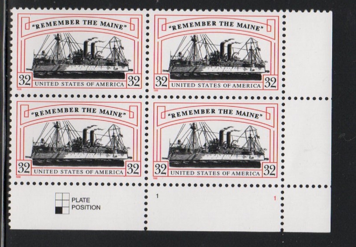 ALLY'S STAMPS US Plate Block Scott #3192 32c Remember The Maine [4] MNH [STK]