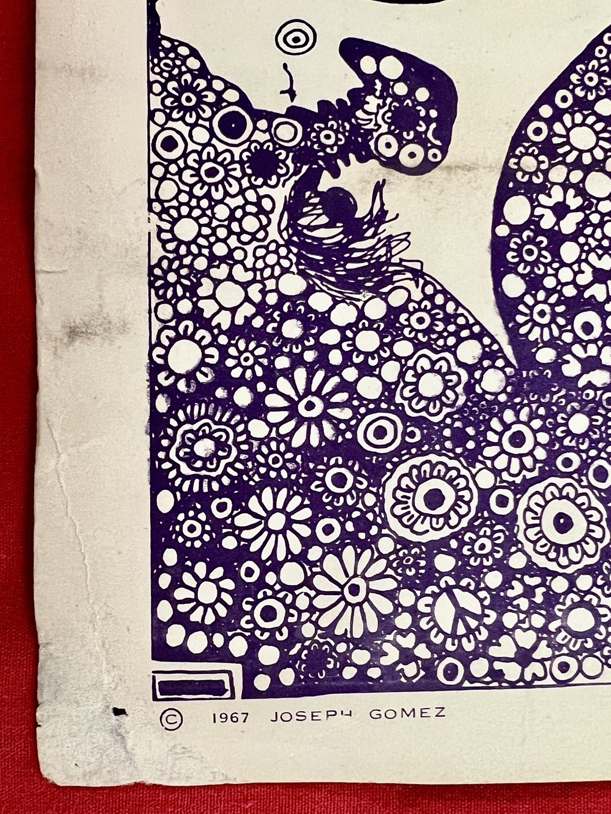 Original 1967 Haight Ashbury Loves You POSTER Vintage JOSEPH GOMEZ 1960 DOUBLE H