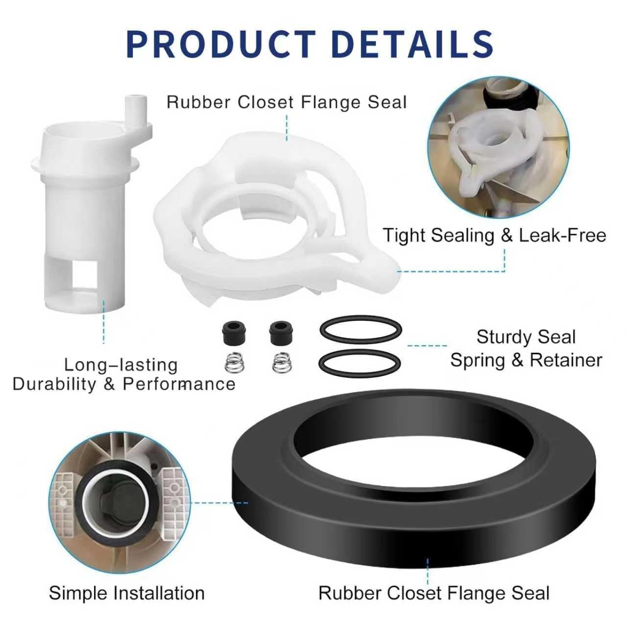 RILDWO 42049 RV Toilet Flush Water Valve Replacement Kit,for Thetford white