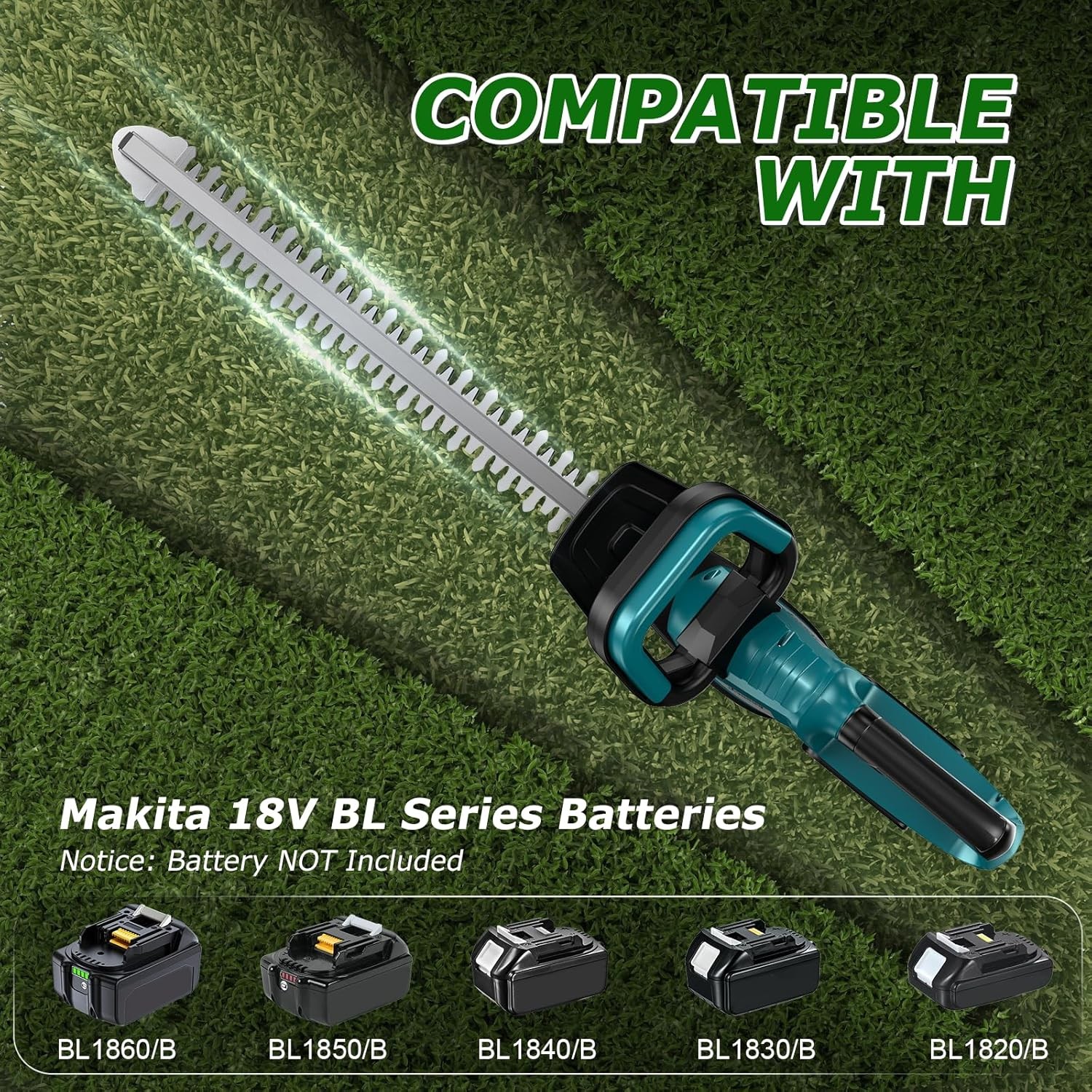 Cordless Hedge Trimmer for 18V Makita Battery, Electric Bush Trimmer 22 Inche...