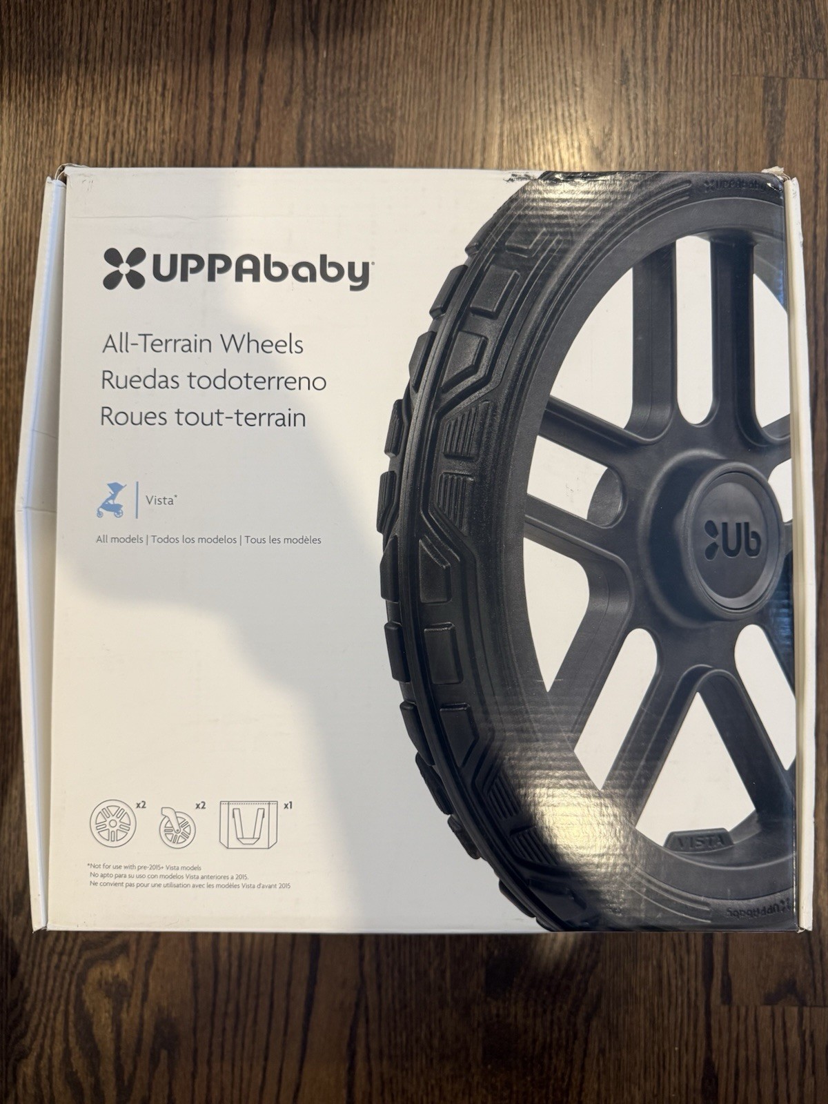 2 Rear Wheels Only UPPABaby Vista Stroller All-Terrain Wheels Easy Attach Wheels