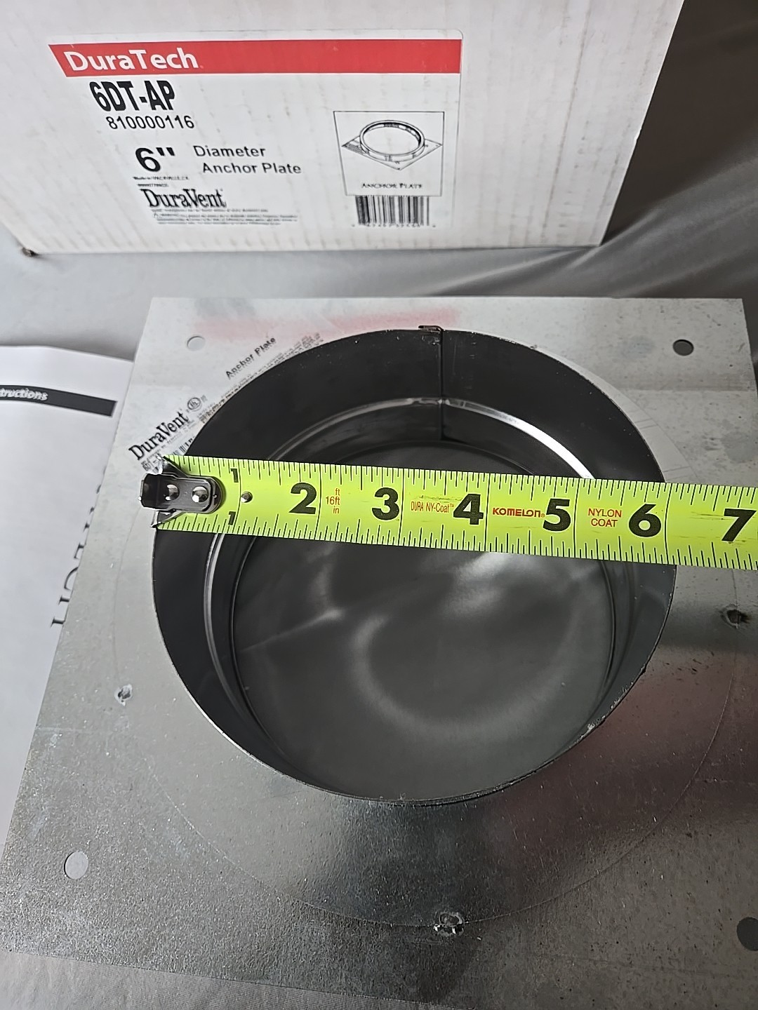 DURAVENT 6" DuraTech Vent Pipe- Anchor Plate #6DT-AP