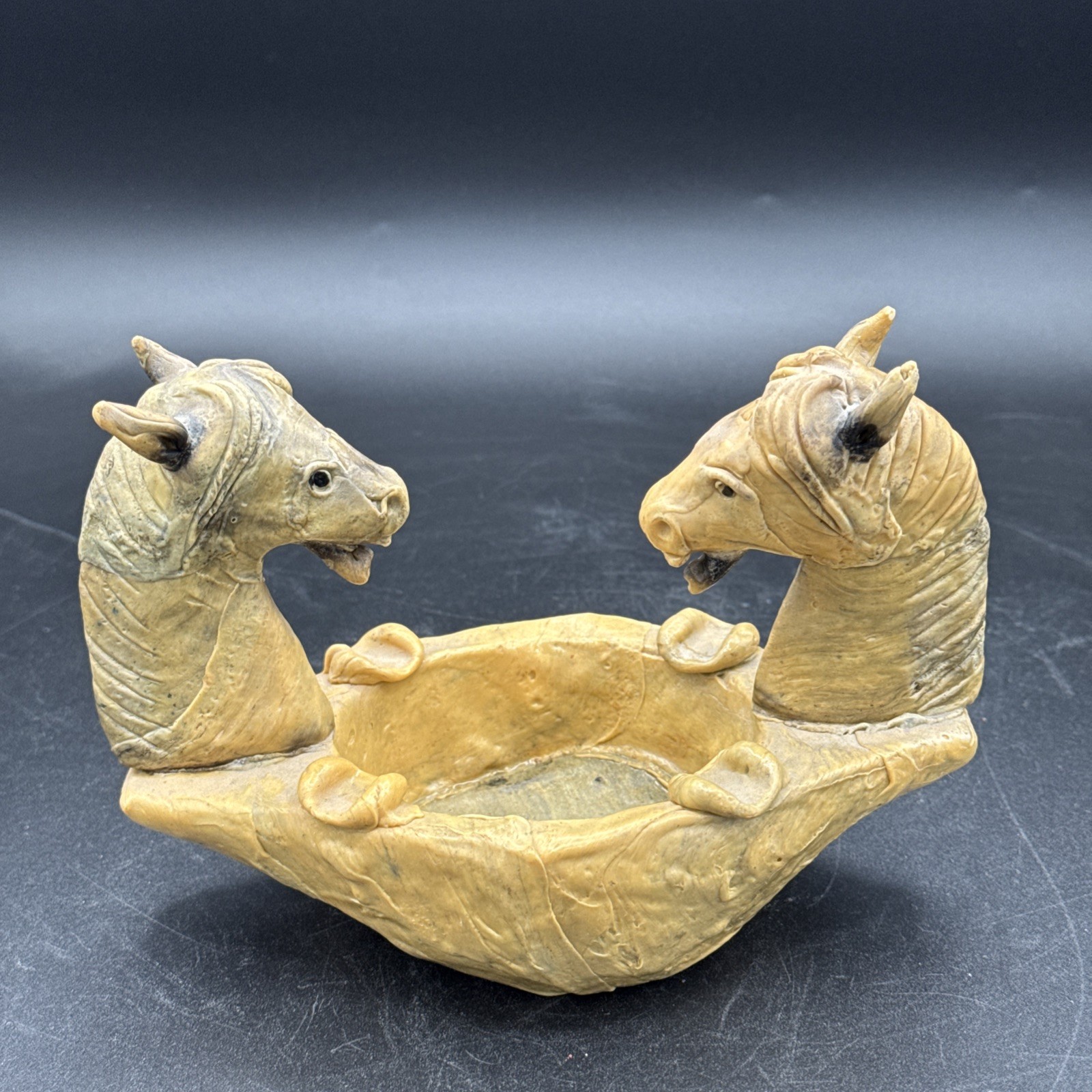 Folk Art Dueling Donkey Ashtray