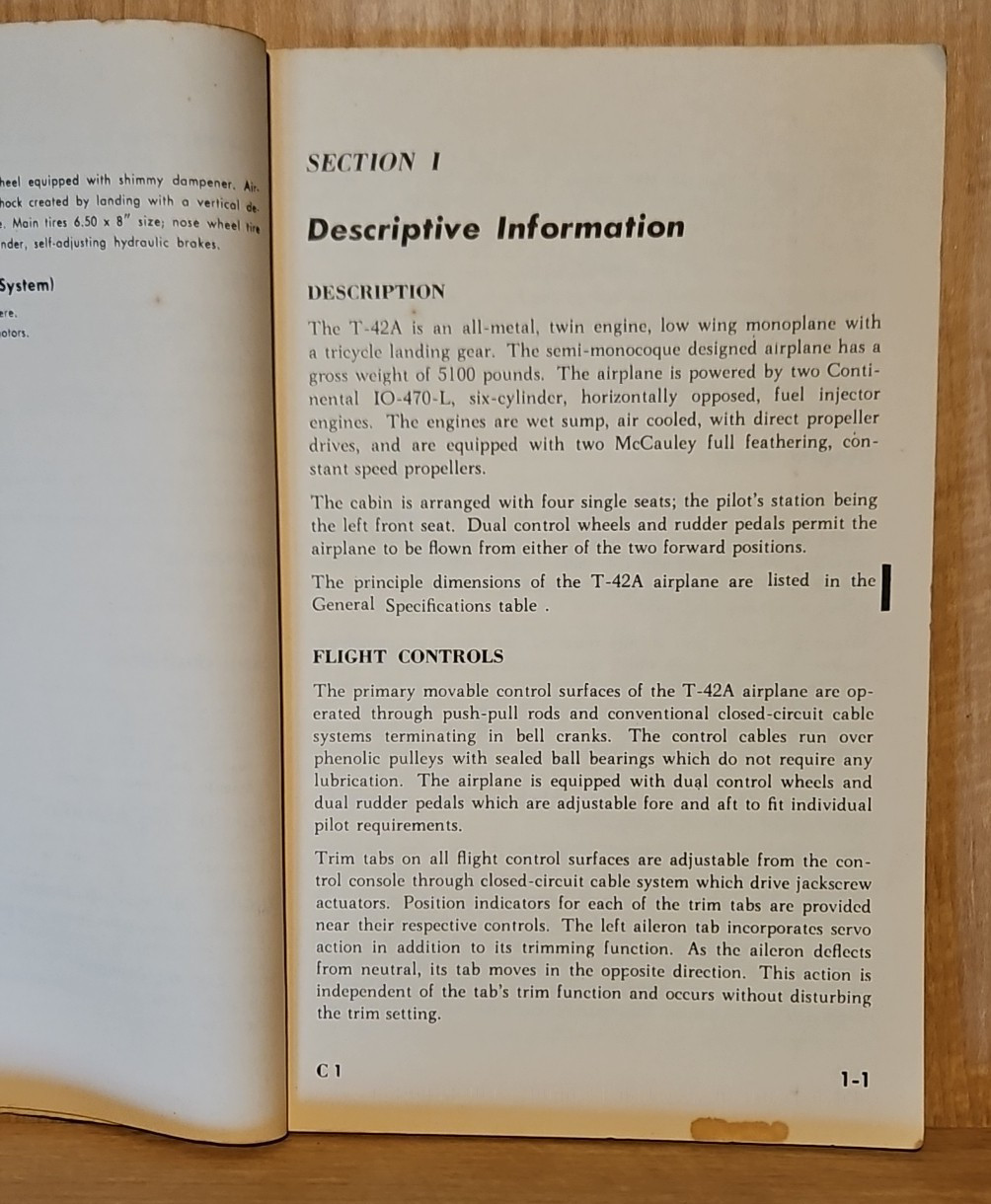Army Model T-42A Aircraft Operator's Manual Beech B55B 1965